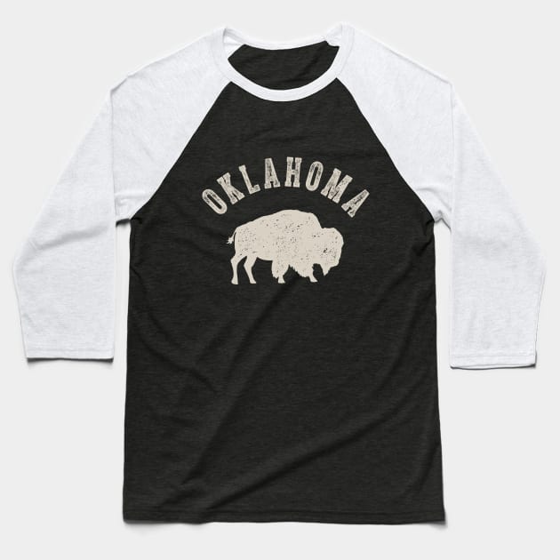 Vintage Oklahoma Buffalo Bison Baseball T-Shirt by MerchFrontier